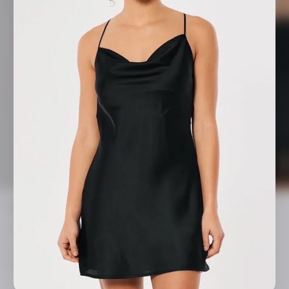 Women's Satin Cowl-Neck Mini Dress